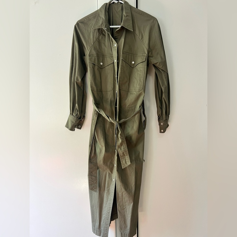 Banana Republic Olive Green Shirt Dress